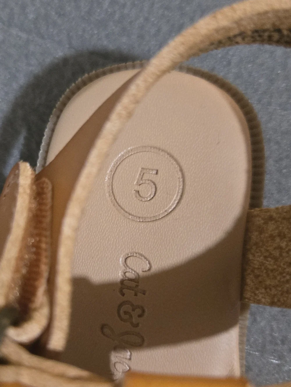 Cat & Jack Toddler Fisherman Sandals Tan Brown Size 5 Hook & Loop